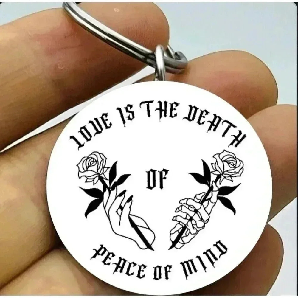 Love Is Deadth Of Peace Of Mind Hot Rose Keychain